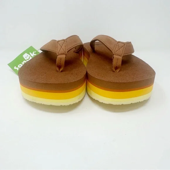 Sanuk Stacker Platform Flip Flop Sandals - Picture 2 of 10